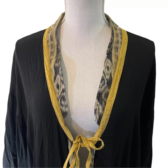 Iguana Open Cardigan Blouse Size Medium Boho Hippie Western Relaxed Loose Fit - Picture 4 of 13